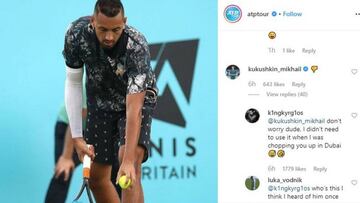 Kukushkin critica el saque de Kyrgios y el australiano replica: "No me hizo falta para ganarte"