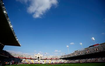 La casa del Barcelona se preparó para este duelo ante Las Palmas en medio de un ambiente de fiesta para la institución. 