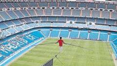 Cruzar el Bernabéu en el alambre exige 8 minutos