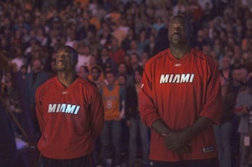 Wade y Shaquille, en 2006 y en el Staples Center, antes de jugar contra los Lakers.