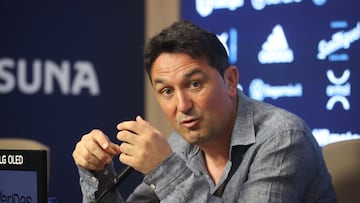 Braulio V¨¢zquez durante la rueda de prensa de esta ma?ana.