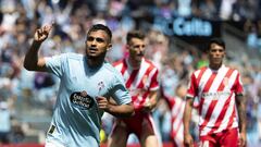 Boufal celebra el segundo gol del Celta al Girona