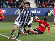 El centrocampista portugués de la Real Sociedad Gonçalo Guedes marcó a Osasuna en El Sadar en la primera vuelta.