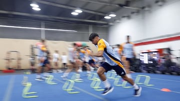 Brahim en el entrenamiento con el Real Madrid.