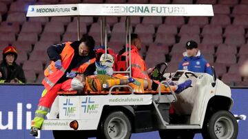 David Ospinasufrió un fuerte golpe en el Napoli - Udinese
