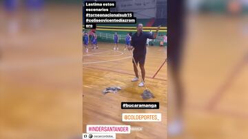 El mal estado de los escenarios en pleno torneo de baloncesto profesional en Colombia.