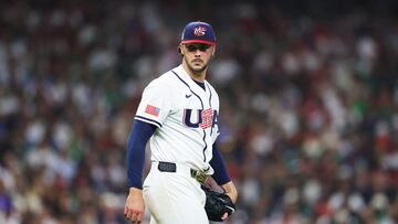 HOUSTON, TEXAS - MARCH 09: Paul Skenes #30 of Team United States looks on in the second inning against Team Mexico during a 2026 World Baseball Classic Pool B game at Daikin Park on March 09, 2026 in Houston, Texas. Alex Slitz/Getty Images/AFP (Photo by Alex Slitz / GETTY IMAGES NORTH AMERICA / Getty Images via AFP)
