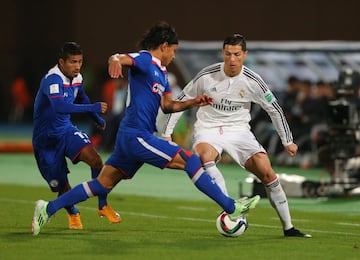 En 2014, Real Madrid enfrentó al equipo mexicano, Cruz Azul en el Mundial de Clubes, si bien el equipo español goleó 0-4, ninguno fue de Ronaldo. 
