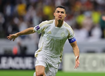 Cristiano celebra un gol contra Al Gharafa en la Champions asiática.