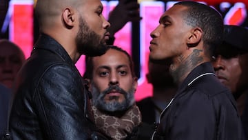 Chris Eubank Jr. y Conor Benn en la conferencia de prensa presentando su combate.