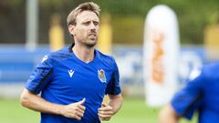 Nacho Monreal durante el primer entrenamiento de la pretemporada de la Real Sociedad.