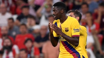 El extremo franc&eacute;s del Barcelona, Ousmane Demb&eacute;l&eacute;, durante un partido.