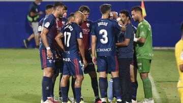 El Huesca, en un partido de esta temporada.