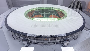 Vista de la maqueta del Nou Mestalla. 