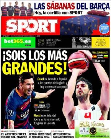 Portadas de la prensa deportiva