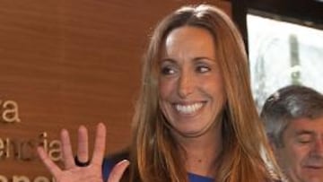 Gemma Mengual en el acto de su despedida.