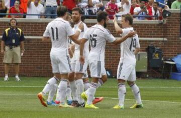 Celebración de los jugadores del Madrid.