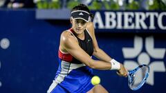 Garbi&ntilde;e Muguruza  durante el juego ante Alison Riske