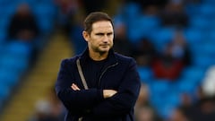 Soccer Football - Premier League - Manchester City v Everton - Etihad Stadium, Manchester, Britain - December 31, 2022 Everton manager Frank Lampard during the warm up before the match Action Images via Reuters/Andrew Boyers EDITORIAL USE ONLY. No use with unauthorized audio, video, data, fixture lists, club/league logos or 'live' services. Online in-match use limited to 75 images, no video emulation. No use in betting, games or single club /league/player publications.  Please contact your account representative for further details.