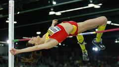 Ruth Beitia, durante los Mundiales de Atletismo en pista cubierta celebrados en Portland en marzo.