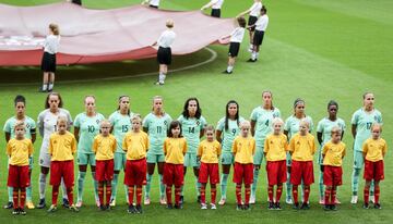 Alineación del combinado portugués antes del partido. 