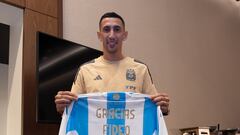 Di María en la concentración de Argentina.