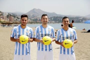 El Málaga presentó de una tacada a sus tres primeros fichajes, Juan Carlos, Charles y Fabio Espinho.