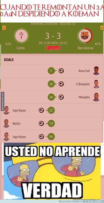 Xavi, el Barça... Los memes más divertidos de la jornada