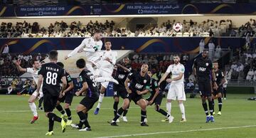 22/12/18. Final del Mundial de Clubes. Real Madrid-Al Ain. Sergio Ramos anotó el gol 3-0 de cabeza 