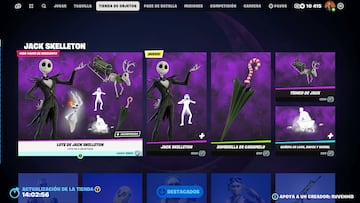 fortnite nueva skin jack skelleton pesadilla antes de navidad disney