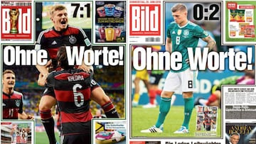 Portadas de Bild del 9 de julio de 2014 y del 28 de junio de 2018.