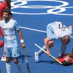 Agreden a un español con un stick en la cabeza al final del Argentina - España de hockey