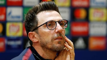 Eusebio Di Francesco, durante una rueda de prensa como t&eacute;cnico del Roma.