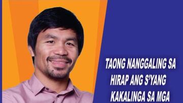 Cartel promocional de Manny Pacquiao para las elecciones al Senado de Filipinas.