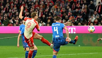 Soccer Football - Bundesliga - Bayern Munich v RB Leipzig - Allianz Arena, Munich, Germany - February 24, 2024 Bayern Munich's Harry Kane scores their second goal REUTERS/Angelika Warmuth DFL REGULATIONS PROHIBIT ANY USE OF PHOTOGRAPHS AS IMAGE SEQUENCES AND/OR QUASI-VIDEO.