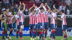 Foto de acci&oacute;n durante el partido Guadalajara (MEX) vs Seattle Sounders (USA), correspondiente al partido de vuelta de los Cuartos de Final de la Liga de Campeones CONCACAF Scotiabank 2018, en el Estadio Akron, en al foto: jugadores de Guadalajara.