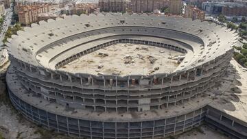 Estructura del futuro estadio del Valencia.