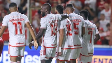 Santos Borré dio su primera asistencia del 2025 en el triunfo de Internacional 1-3 frente a Sao Luiz.