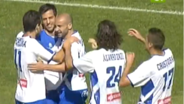 El Tenerife celebra un gol ante el Celta B en el único antecedente del choque, el 20 de noviembre de 2011.