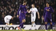 Mat&iacute;as Fern&aacute;ndez -derecha- jug&oacute; 13 minutos en la derrota de Fiorentina por Europa League.