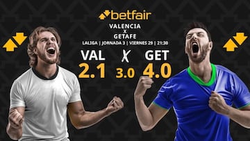Valencia CF vs. Getafe CF: horario, dónde ver, pronósticos y clasificación