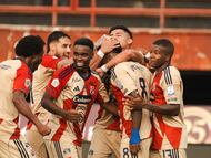 Jugadores de Medellín en un partido de Liga BetPlay.