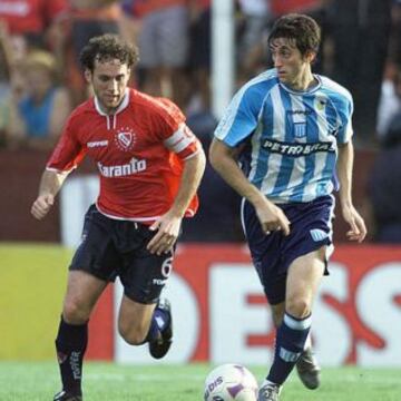 Gabriel Milito fue emblema de Independiente; Diego es ídolo de Racing. Animaron clásicos calientes en Avellaneda.