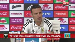 Scaloni: "No tengo nada que decir a las críticas de Maradona..."