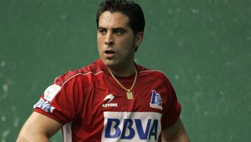 El pelotari Mikel Goñi, durante un partido en su etapa como profesional.