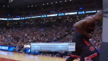 Ibaka se marca un matazo... ¡y da un cabezazo a la protección!