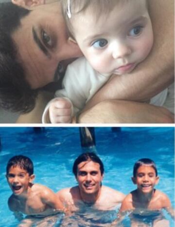 Las fotograf¨ªas de Marc Bartra: una junto a su hija y otra junto a su padre y su hermano