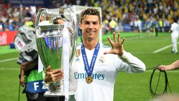 Cristiano Ronaldo won four Champions League titles over his nine years with Real Madrid.