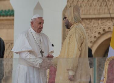 El papa Francisco pronuncia un discurso tras su encuentro con el rey Mohamed VI de Marruecos en Rabat, Marruecos, el 30 de marzo de 2019.