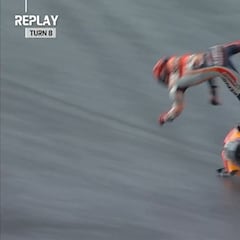 Primera caída de Márquez tras su última reaparición